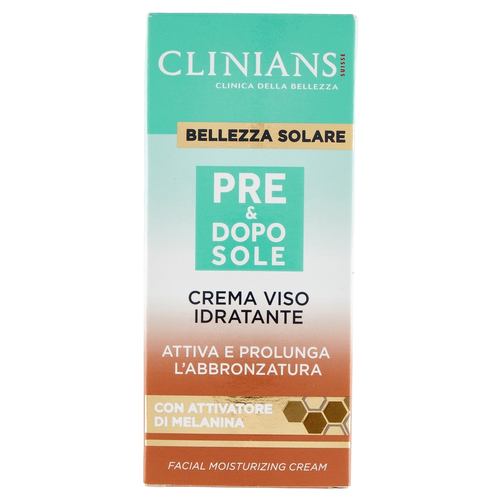 Clinians Bellezza Solare Pre & Dopo Sole Crema Viso Idratante 50 mL